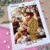 Картина для вишивки бісером "Дівчинка з котом. Весна" (А4Н-603)