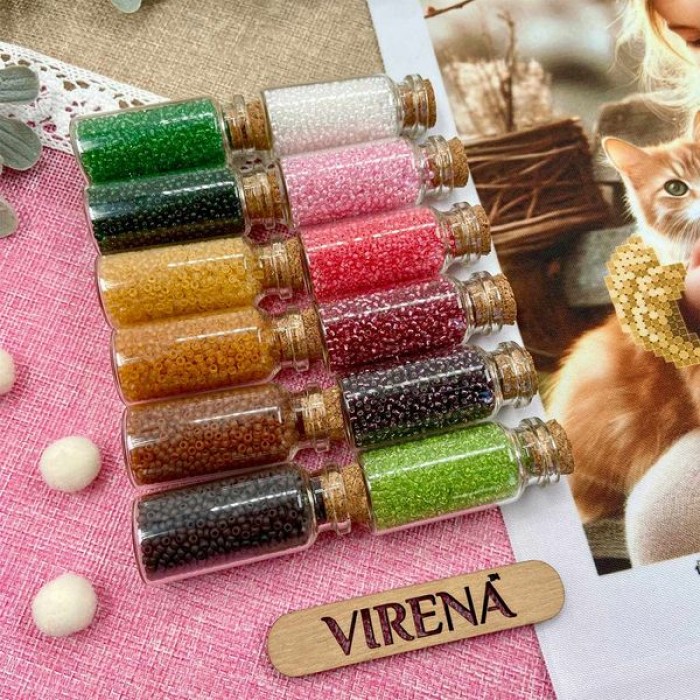 Картина для вишивки бісером "Дівчинка з котом. Весна" (А4Н-603)