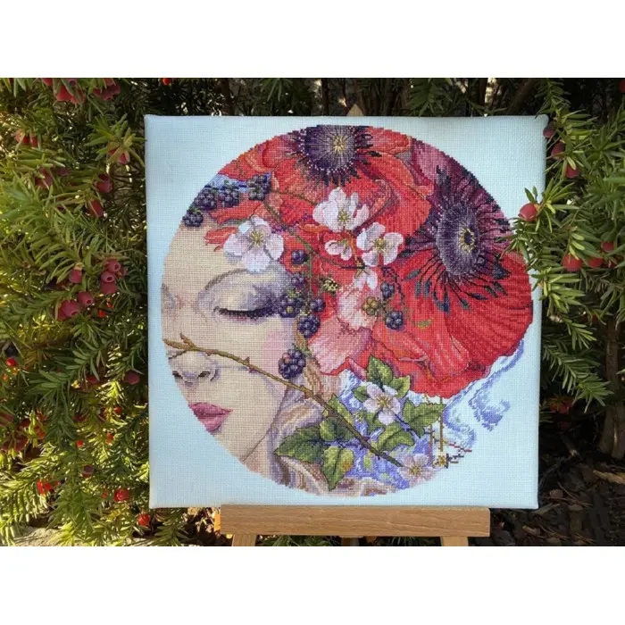 К-185 Вона спить. Мережка. Набір для вишивки хрестиком на Aida 16