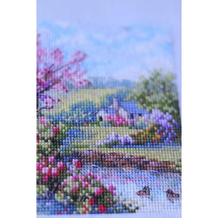 K-268A Весна. Мережка. Набір для вишивки хрестиком на Aida 16