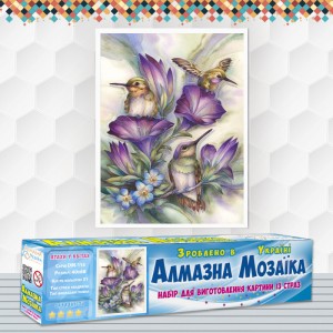 Алмазна вишивка (набір) "Птахи в квітах" (DM-114)