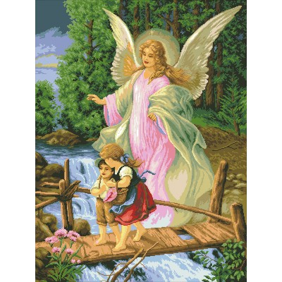 Набір алмазної мозаїки ColorArt 40x50 Ікона "Ангел і діти" SP026