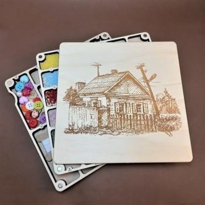 Багатоярусний органайзер для бісеру, намистин, дрібних прикрас (060223м)