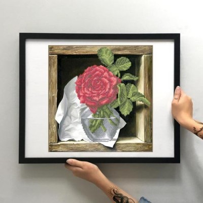 Схема картини Золота Підкова ЗПК-035 "Чарівна троянда" для вишивання бісером на шовку