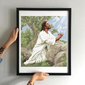 Схема картини Золота Підкова ЗПО-006 "Молитва Ісуса" для вишивання бісером на шовку