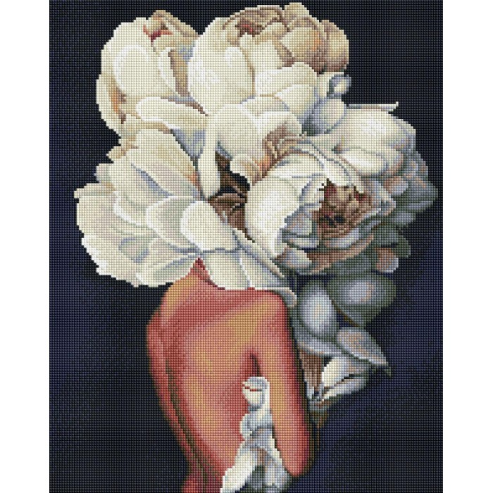 Алмазна мозаїка "Дама з піонами" SP111