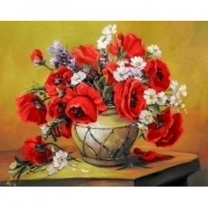 Набір для алмазної мозаїки ColorArt "Букет маків" 40х50см SP057