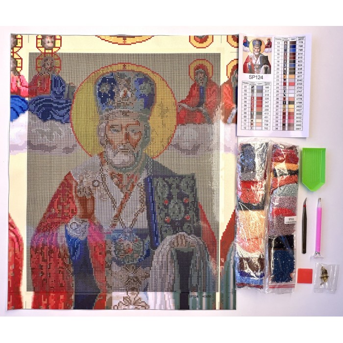 Алмазна мозаїка 40x50 "Святий Миколай" SP124
