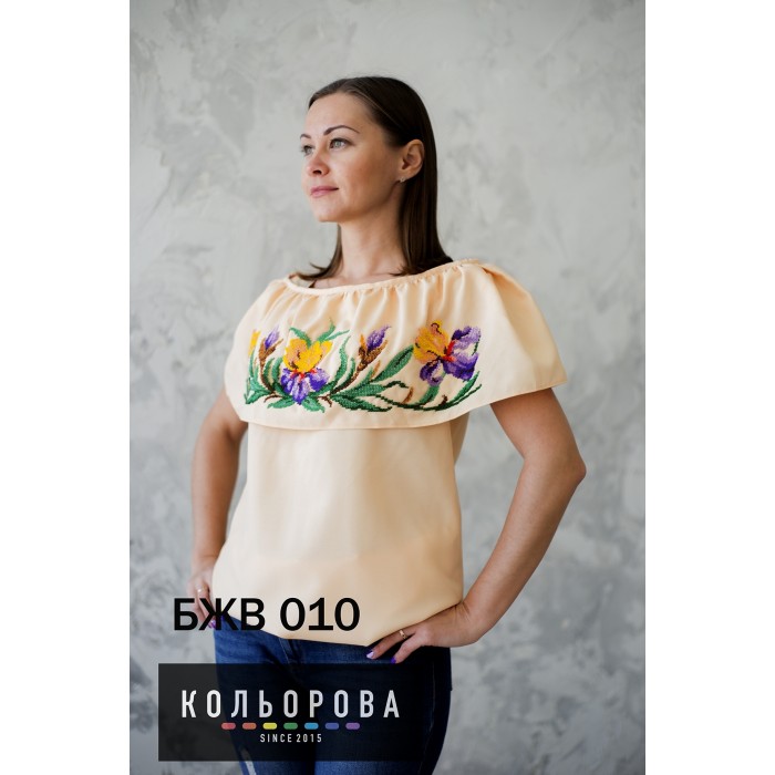 Жіноча блузка без рукавів з воланом БЖВ-010