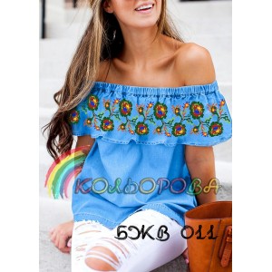 Жіноча блузка без рукавів з воланом БЖВ-011