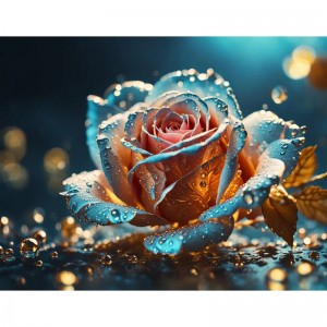 Алмазна вишивка (набір) "Райдужна троянда" (DM-479)