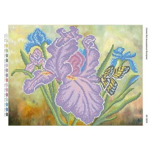 БС-3059 Іриси. Схема для вишивки бісером