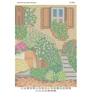 БС-3090 Сходи квітують. Схема для вишивки бісером
