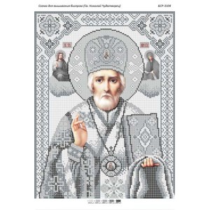 БСР-3104 Св. Микола Чудотворець (Срібло). Схема для вишивки бісером