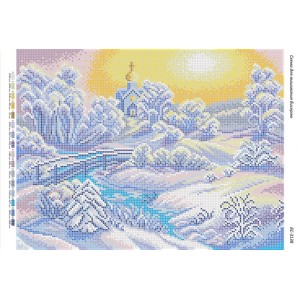 БС-3138 Пейзаж зима. Схема для вишивки бісером