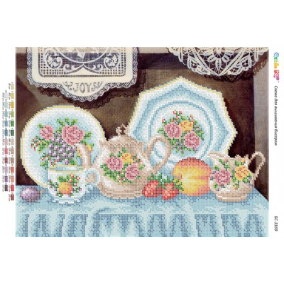 БС-3169 Вінтаж (частк. вишивка). Схема для вишивки бісером