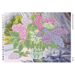 БС-3190 Натюрморт з бузком. Схема для вишивки бісером