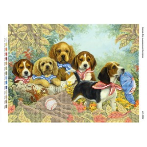 БС-3192 Песики. Схема для вишивки бісером