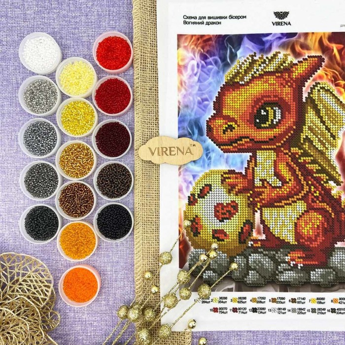 Схема для вишивки бісером "Вогняний дракон" (А4Н-582)