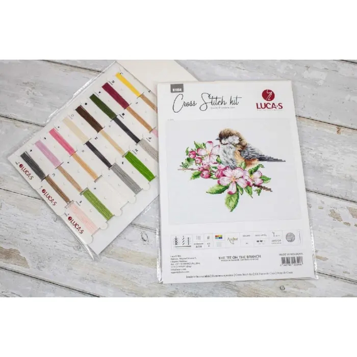 B1194 Синиця на гілці. Luca-S. Набір для вишивки хрестиком