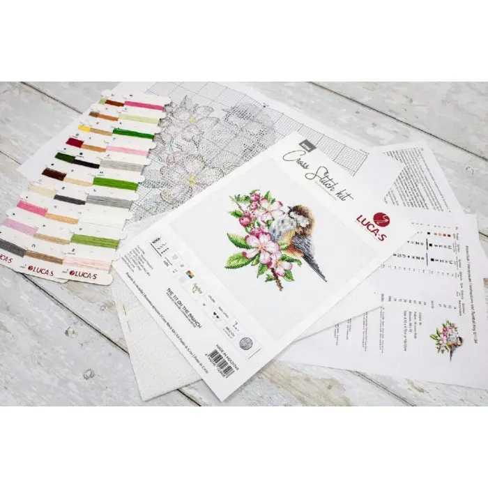 B1194 Синиця на гілці. Luca-S. Набір для вишивки хрестиком