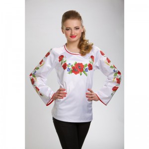 Заготовка жіночої вишиванки "Маки, волошки, колоски" для вишивки бісером (БЖ013кБнннн)