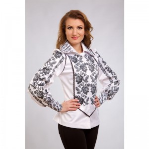 Заготовка жіночої вишиванки "Троянди монохром" для вишивки бісером (БЖ081кБнннн)