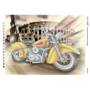 БС-3319 Мотоцикл жовтий (частк. вишивка). Схема для вишивки бісером