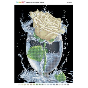 БС-3428 Троянда в келиху (частк. вишивка). Схема для вишивки бісером