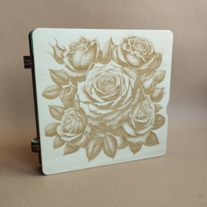 Дерев'яний органайзер для бісеру Блокнотик на 40 комірок, з двома акриловими кришками всередині, кожна комірка пронумерована (060526к)