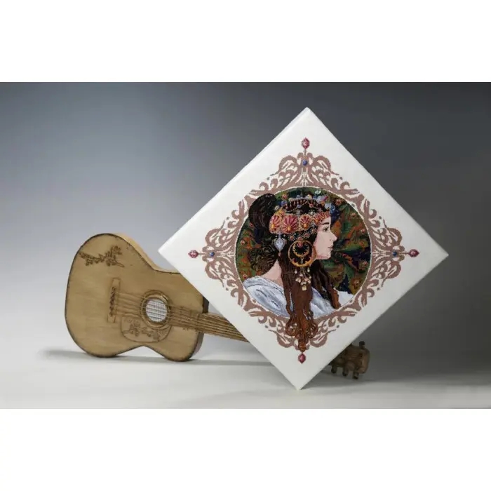 К-156 Брюнетка. Мережка. Набір для вишивки хрестиком на Aida 16