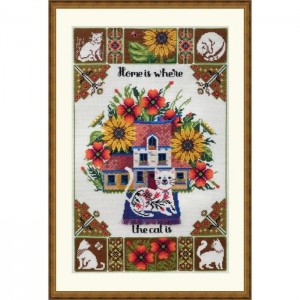 К-220 Будинок там, де кіт. Мережка. Набір для вишивки хрестиком на Aida 16