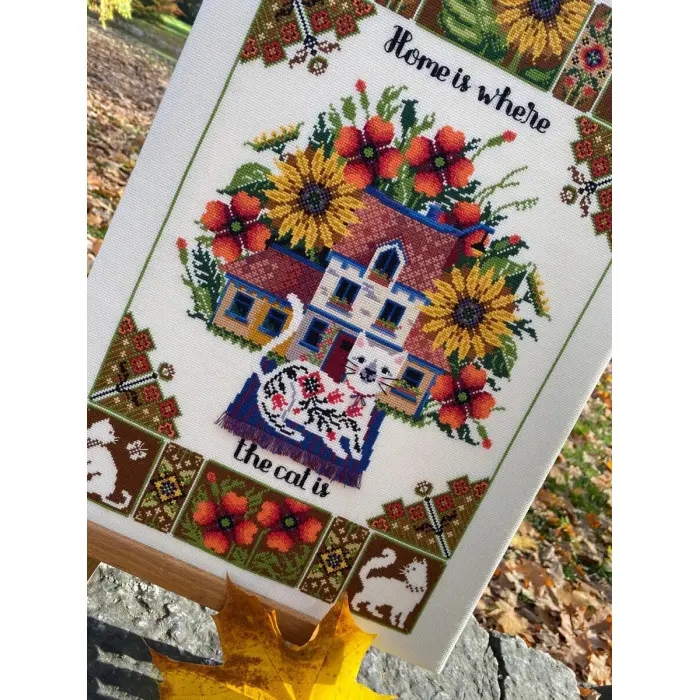 К-220 Будинок там, де кіт. Мережка. Набір для вишивки хрестиком на Aida 16