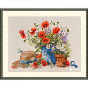 K-252 Літній натюрморт. Мережка. Набір для вишивки хрестиком на Aida 16