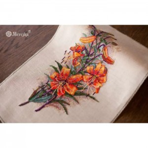 К-90А Вінтажні лілії. Мережка. Набір для вишивки хрестиком на Aida 16