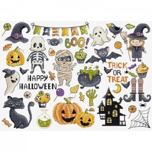 L8225 Семплер Хелловін. Halloween Sampler. Letistitch. Набір для вишивки хрестиком на Aida 16