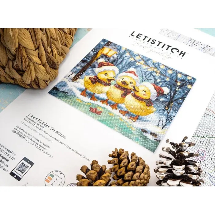 L9968 Набір для вишивки рахунковим хрестиком "Святкові каченята" Letistitch, Aida 16 ct