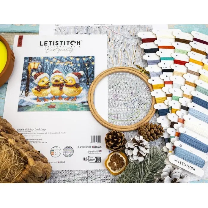 L9968 Набір для вишивки рахунковим хрестиком "Святкові каченята" Letistitch, Aida 16 ct