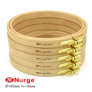 П'яльця Nurge дерев'яні з гвинтом (Ø160 мм., h. 16 мм.) 110-3