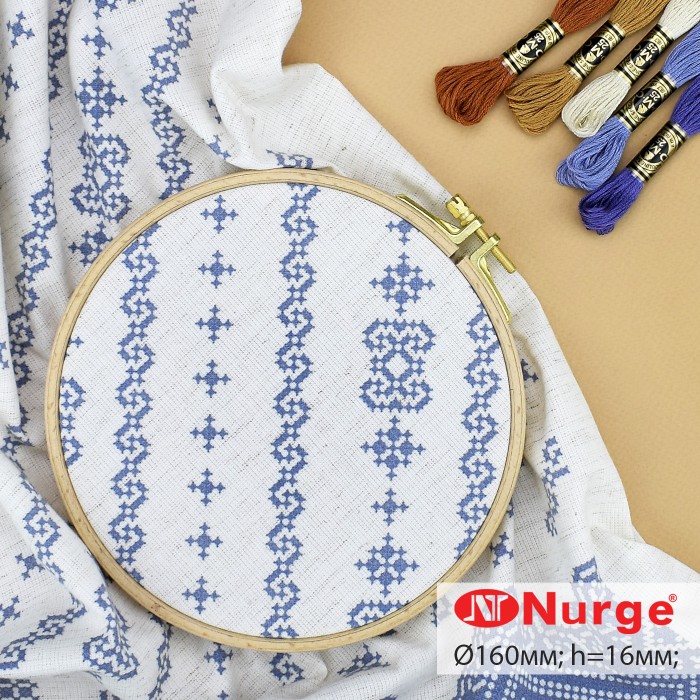 П'яльця Nurge дерев'яні з гвинтом (Ø160 мм., h. 16 мм.) 110-3