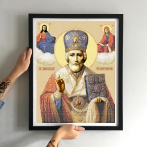 Схема картини Золота Підкова ЗПО-021 "Святий Миколай" для вишивання бісером на шовку