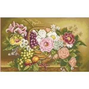 М-0597 Квіти в корзинці. Набір для вишивки хрестиком ВДВ