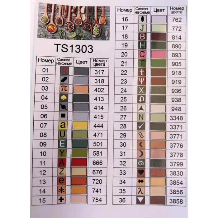 Алмазна мозаїка 30х60см "Спеції" TS1303