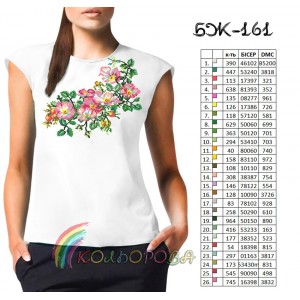 Блузка жіноча без рукавів БЖ-161. Заготовка під вишивку