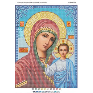 БСР-3002(6) БМ Казанська (фон бірюзовий). Схема для вишивки бісером