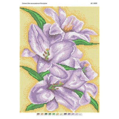 БС-3009 Лілії. Схема для вишивки бісером