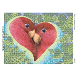 БС-3133 Папужки. Схема для вишивки бісером