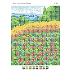 БС-4013 Макове поле. Схема для вишивки бісером