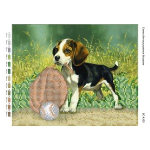 БС-4105 Собака бейсболіст. Схема для вишивки бісером