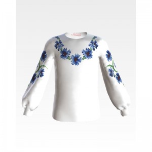 Заготовка дитячої вишиванки на 1-3 років "Волошки" для вишивки бісером (БД027кБ28нн)